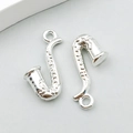 Pendentifs saxophone en alliage argenté poli pour la création de bijoux DIY personnalisés - Saxophone (20926) / 1 Pièce (16*24mm) / Argent Brillant