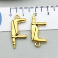 Colgante de taladro dorado en aleación para joyería DIY, vista de tamaño de 30 mm - Taladro de Impacto de Oro Antiguo (20399)