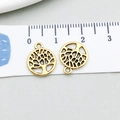 Goldener Lebensbaum-Anhänger für DIY-Schmuck, mit einem Durchmesser von etwa 1,2 cm - Antikgold Winziger Baum (19884)