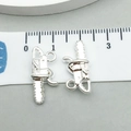 Ciondolo a forma di motosega in lega d'argento lucido per gioielli fai da te - 1 pezzo Motosega Argento Brillante 20*10mm (1.7g) (20419)
