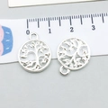 Silberne Baum des Lebens Anhänger für DIY Schmuck, 1,8cm runde Legierung Anhänger - Hell Silber Runder Baum Des Lebens (19905)