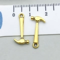 Colgantes de martillo en oro antiguo para joyería DIY con regla de medición - Martillo de Oro Antiguo Estilo B (20401)