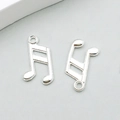 Pendentif note de musique en alliage argenté pour la création de bijoux DIY - Note de Musique (20916) / 1 Pièce (9*20mm) / Argent Brillant