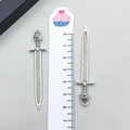 Antique silver sword pendants with wolf head and cross guard for DIY jewelry making - Antique Silver Owl Sword (8113)