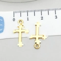 Antique gold alloy hollow cross pendant charm for DIY jewelry making 21x13mm size - Antique Gold Cross 19x12mm (20383)