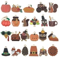 Set of 23 autumn enamel pumpkin and turkey charms for Thanksgiving jewelry making - Mixed 23 Thanksgiving Enamel Series (SN929)