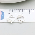 Ciondoli a cuore con ali in lega d'argento per gioielli fai-da-te larghi 1,5 cm - Cuore Ala in Argento Lucido (19961)