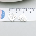 Pendenti cuore ala cavi argento per gioielli DIY con dettaglio riferimento misura - Cuore Ala in Argento Lucido (19962)