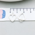 Ciondolo a cuore scavato in lega d'argento per creazione di gioielli fai da te - Cuore Traforato in Argento Antico (19963)