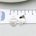 Ciondolo a cuore in lega d'argento con motivo filigrana vintage e retro liscio DIY - Cuore in Argento Lucido (19964)