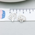 Ciondolo a cuore traforato in argento da 15 mm per bracciali e collane fai-da-te - Cuore Traforato in Argento Lucido (19966)