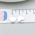 Set di due ciondoli a forma di cuore in lega d'argento lucido 10mm per gioielli fai da te - Cuore in Argento Lucido (19967)
