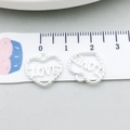 Ciondolo cuore alato argento con incisione LOVE e bordo intrecciato, misura 1,8 cm - Lettera di Cuore Traforata (19972)