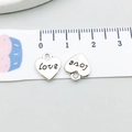 Ciondolo a cuore in lega d'argento antico con incisione Love per gioielli fai-da-te - Lettera a Cuore (8005)