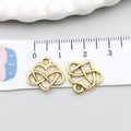 Goldener Herz-Unendlichkeit-Anhänger aus Legierung für DIY-Schmuck 2cm Größe - Antikgold Liebesherz (19988)