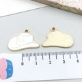 Golden cowboy hat charm with white enamel and star pattern for DIY jewelry making - White Enamel Cowboy Hat (21157) / 16*24mm