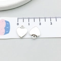 Ciondoli a cuore in argento lucido con anellini per gioielli fai da te, 12mm - Cuore Liscio Semplice (13338)