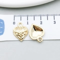 Pendentif cœur doré avec motifs vintage en relief et dos lisse pour bijoux DIY - Cœur (19974) / 11*15mm