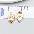 Pendentif fleur de cœur doré en alliage pour bijoux DIY avec mesure de taille - Cœur (19978) / 11*18mm
