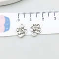 Ciondolo a cuore in argento inciso Made with Love, 12mm per creazione gioielli DIY - Stile Lettere di Cuore (B275)