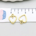 Goldenes Herz-Hohllegierung-Anhängerpaar für DIY-Schmuck mit Linealmaßstab-Anzeige - Antikgold Einfaches Offenes Herz (20000)
