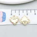 Pendentif cœur doré avec gravures vintage et guide de mesure pour bijoux DIY - Cœur (19981) / 13*13mm