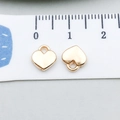 Pendentif cœur en alliage doré poli pour création de bijoux DIY avec anneau de fixation - Cœur (19982) / 7*8mm
