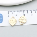 Pendentif coeur doré avec gravure 'Thank You' pour la création de bijoux DIY - Lettre de Cœur (19984) / 10*13mm