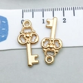 Gouden hart sleutel hanger in KC legering voor doe-het-zelf sieraden projecten - Sleutel Stijl (20998) / 10*23mm