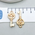 Gouden hartvormige sleutelhangers van legering voor DIY-sieraden met liniaal - Sleutel Stijl (20999) / 10*22mm
