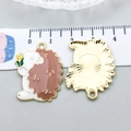Hedgehog charm with colorful oil drip and corn detail for DIY jewelry making - Brown Enamel Hedgehog (20298)