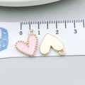 Pink enamel heart charm and gold mirror pendant for DIY jewelry making 1.2cm size - Pink Enamel Heart (14985) / 13x13mm