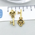 Antique gold heart-shaped key alloy pendant set for DIY jewelry and necklace making - Antique Gold Key (20956)