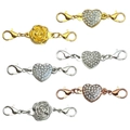 Magnetic lobster clasps with heart and rose designs for DIY jewelry making in various finishes - Mixed 6 Styles Double Lobster Clasp Series (SN1046)