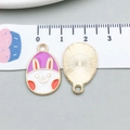 Golden bunny Easter egg charm with purple enamel finish for DIY jewelry making - White Rabbit Egg (15149) / 14*22mm