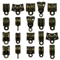 Antique bronze bail beads assortment with vintage patterns for DIY jewelry making - Antique Bronze (SN853)