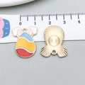 Enameled Easter rabbit egg alloy charm for DIY jewelry making in vibrant colors - Wavy Pattern Egg (18600) / 17*22mm