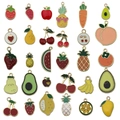 Colorful fruit and vegetable alloy pendants for DIY jewelry making in various designs - Mixed Fruit Series (SN1053) / 30Pcs Pack / Colorful