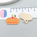 Emaille Kürbis-Kuchen Anhänger für DIY Schmuck mit Maßstab auf Hintergrund - Oranger Emaille Fruchtkuchen (19341)