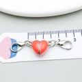 Chiusura magnetica a cuore arancione luminoso con moschettoni argento per gioielli fai da te - 42*10mm / Arancione