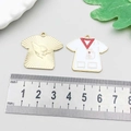 Nurse uniform medical scrub pendants in gold and white enamel for DIY jewelry making - White Enamel Nurse Uniform 28*30mm (18899)