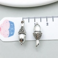 Paire de pendentifs glands en argent antique texturé pour création de bijoux DIY - Pomme de Pin Argent Antique (7899)
