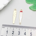 DIY enamel nurse hat pendant with gold metal finish and peace dove engraving - White Enamel Thermometer 30*6mm (18901)
