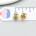 Macro detail of 10mm golden butterfly alloy charms for DIY jewelry making - Antique Gold Butterfly Charm (14332)