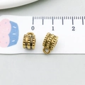 Vintage bronze alloy spacer beads with vertical stripes and loop for DIY jewelry - Antique Gold Vertical Stripe (14338)