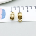 Detailed retro gold metal beads with floral relief and hanging loops for DIY jewelry - Antique Gold Carved Bead (14340)