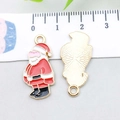 Pendentif Père Noël classique en émail rouge et or pour la création de bijoux DIY - Père Noël Rouge Émail (14176) / 12*25mm