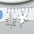 Pendentif en forme de feuille d'érable argent antique pour création de bijoux DIY - Feuille d'Érable Argent Antique (11316)