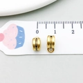 Golden vintage style magnetic jewelry clasps shown next to a ruler for size scale - Bright Gold Clasp (14342)