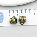 Detail of vintage bronze alloy tube charms with 10mm length scale for jewelry making - Antique Bronze Cloud Relief (20667)